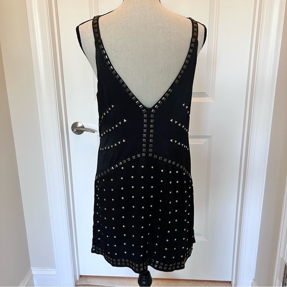 Anthropologie Black Studded Sleeveless Mini Dress | Size XS - Picture 2 of 6